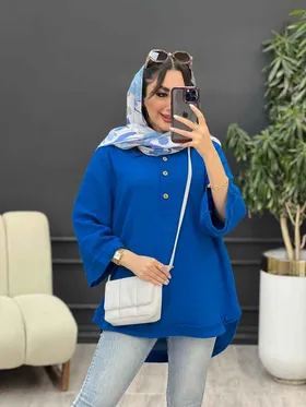 مانتو جلو بسته سه دکمه ریش دار