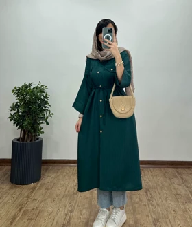 مانتو بلند کمر گت دار المیرا