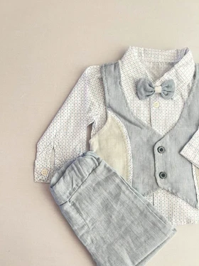 ست چهارتیکه بلوز و شلوار نوزادی ترک 7114