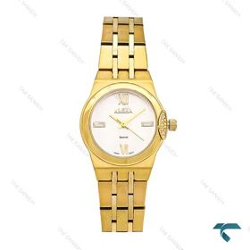 ساعت مچی الکسا A2010 زنانه طلایی صفحه سفید Alexa-6143-L