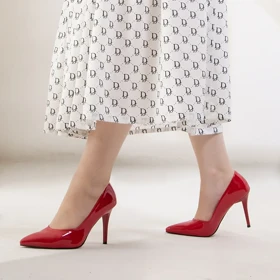 پاشنه‌بلند ورنی مدل لودشکا_قرمز کد 1716