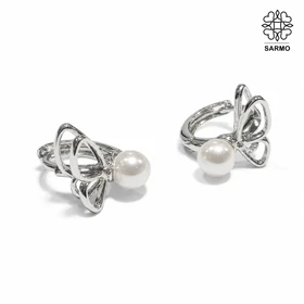 گوشواره پروانه نقره ای ژوپینگ کد 405230042