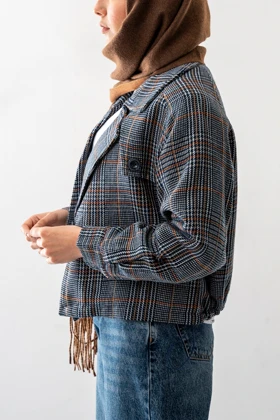 کت یقه برگردان گتردار زنانه