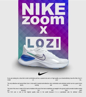 کفش کتانی مردانه و زنانه سفید آبی NIKE zoom X مدل 5897