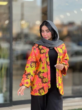 مانتو طرح برجسته گل‌دار کد 810