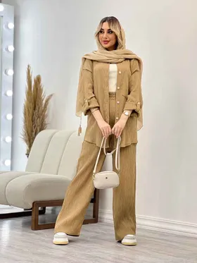 ست مانتو و شلوار تک جیب