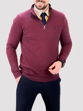پلیور نیم زیپ POLO جیگری