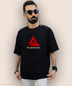 تیشرت لش مردانه و زنانه طرح مثلث سیگنال از دست رفته کد 965