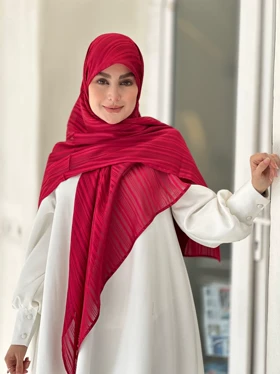 روسری حریر لمه سروین زرشکی