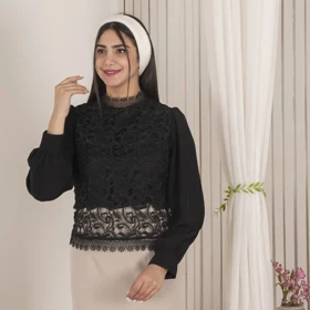 بلوز گیپور آستین حریر TAFFETA