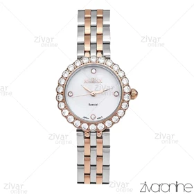 ساعت الکسا اسپشیال زنانه رزگلد نقره ای دور نگین 106142
