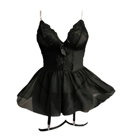 لباس خواب دامن دار زنجیری مشکی برند هارنی