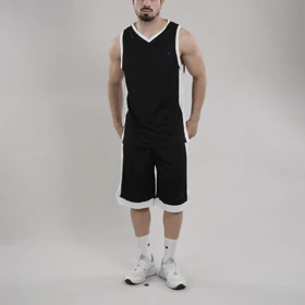 ست رکابی و شلوارک بسکتبالی ورزشی مردانه پولانو مدل CN-PY-51097 مشکی