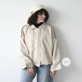 بامبر جکت زنانه مدل وانیل (استخونی)