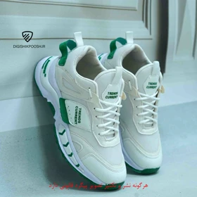 کتانی Trendy White and Green Sneakers
