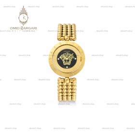 ساعت مچی ورساچه قاب چرخشی صفحه مشکی Versace