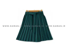 دامن پلیسه یشمی کرپ قد 50 کد (211)