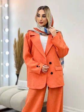 ست مانتو و شلوار آستین دو دکمه