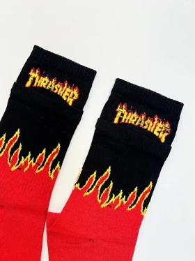 جوراب ساق بلند دوکش طرح Thrasher یونیسکس