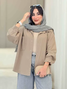 مانتو آستین پیله تک جیب ساره