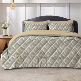 سرویس روتختی مخمل برجسته لئون (کرم روشن)