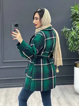 پالتو کمر دار آستین پیله