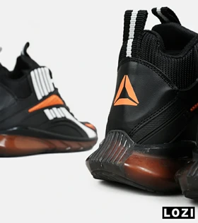 کفش کتانی ساق‌دار مشکی نارنجی سفید Reebok Shaq Attaq