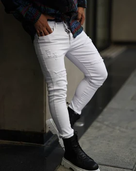 شلوار سفید زاپ‌دار