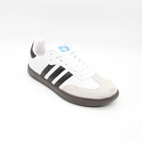 کتانی سامبا سفید مشکی کد 6522