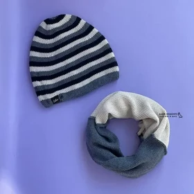 کلاه و شالگردن زمستانه طرح راه راه دورو ENDLESS