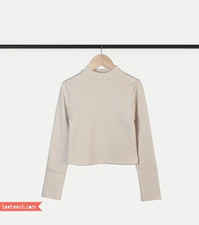 کراپ آستین بلند کرمی