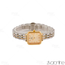 ساعت دنیل ولینگتون زنانه مربعی بند دو رنگ صفحه طلایی 104936