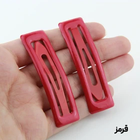 گیره مو دخترانه طرح تق تقی مستطیل (قرمز)