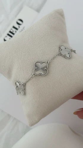 دستبند ونکلیف نقره ای کیفیت درجه A