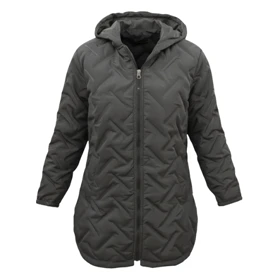 کاپشن زنانه کلاه دار طوسی B1