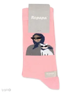 جوراب ساق‌دار Ropapa روپاپا طرح Lady Cat