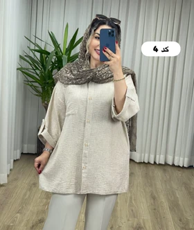 مانتو شومیزی لینن زارا کد 2148