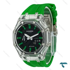 ساعت مچی جی شاک GA2100 مردانه شیشه ای سبز GShock-7588-G