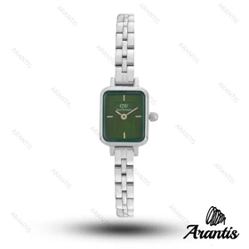 ساعت دنیل ولینگتون زنانه مینی Quadro سیلور صفحه سبز w-10840