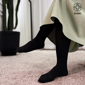 جوراب سه ربع میس لی ضخیم 120 - طرح پروانه