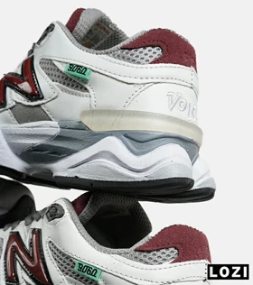 کفش کتانی مردانه و زنانه سفید قرمز طوسی NEW BALANCE 9060 مدل 7315