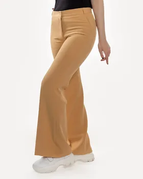 شلوار پارچه ای دمپا گشاد کرپ مازراتی کرم/مشکی/سفید