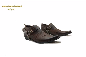 نیم بوت مردانه تگزاسی کابوی چرم طبیعی bl