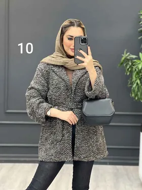 پالتو کمر دار آستین دوبل