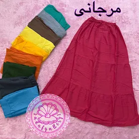 دامن نخی طبقه‌ای بلند در رنگبندی متنوع