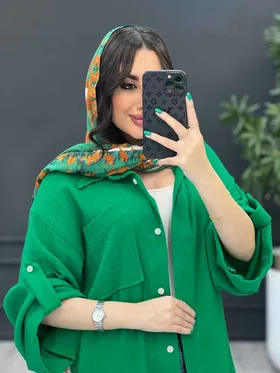 مانتو شومیزی تک جیب آستین پاکتی