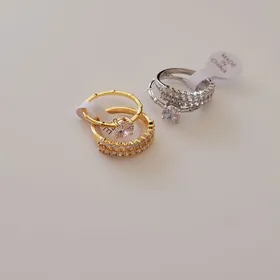ست حلقه و پشت حلقه جواهری مدل تاج