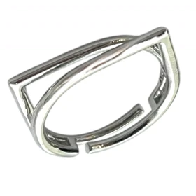 انگشتر زنانه شیک با طرح خطی مدرن و سایز قابل تنظیم