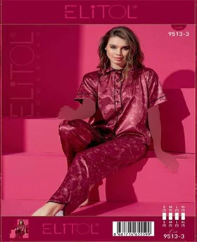 بلوز و شلوار زنانه کد 3-9513 طرح گل پیچک