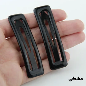 گیره مو دخترانه طرح تق تقی مستطیل (مشکی)